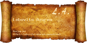 Lebovits Azurea névjegykártya
